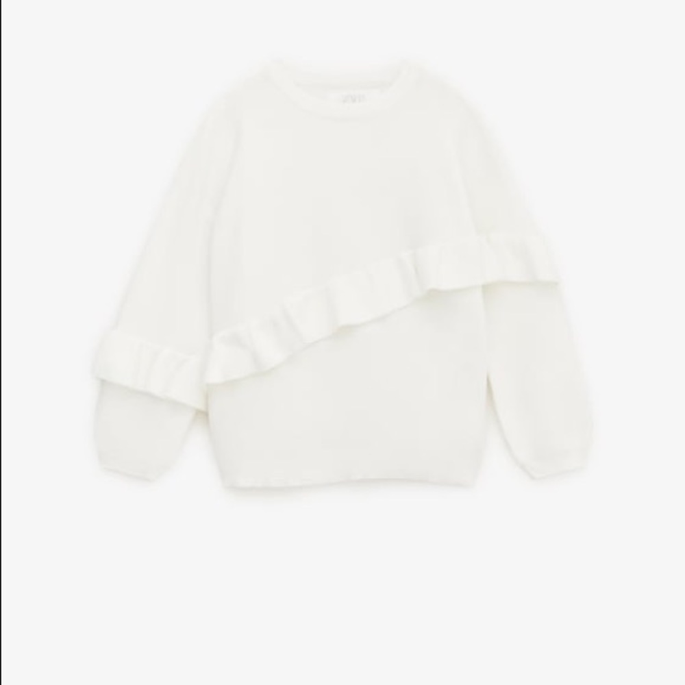 ZARA KNIT SWEATER WITH RUFFLES